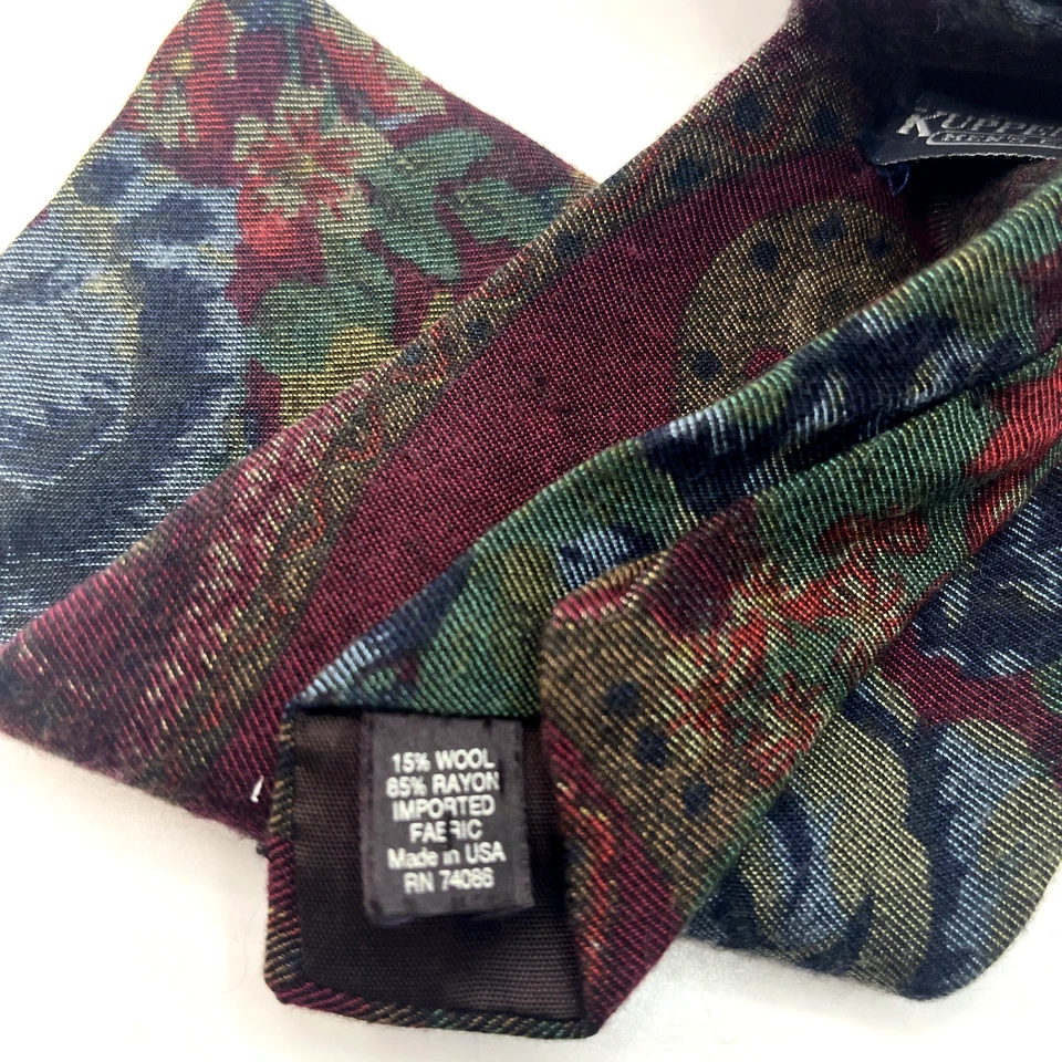 Tapeçaria marrom terrosa gravata de lã/rayon Kuppenheimer vintage 3-3/4" x 60-1/2" de comprimento - Imagem 3 de 4