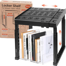 Locker Organizer Shelf Adjustable Width and Height, Stackable, Ideal