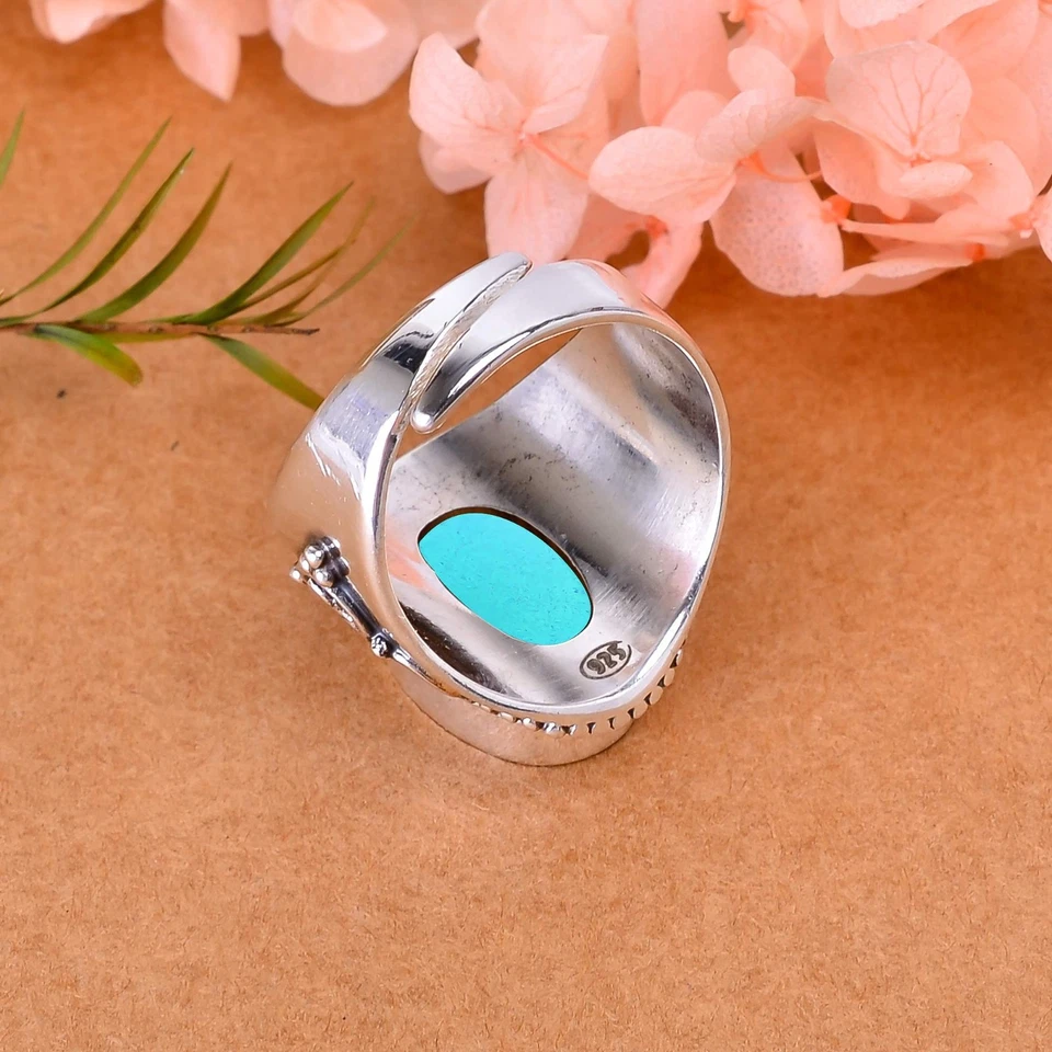 Anel de joias feito à mão de prata esterlina 925 pedra preciosa topázio arco-íris fogo místico - Imagem 4 de 4