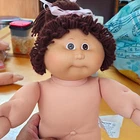 Cabbage Patch Kids 16in Soft Body Girl Doll Brown Curly Hair Signed 1996