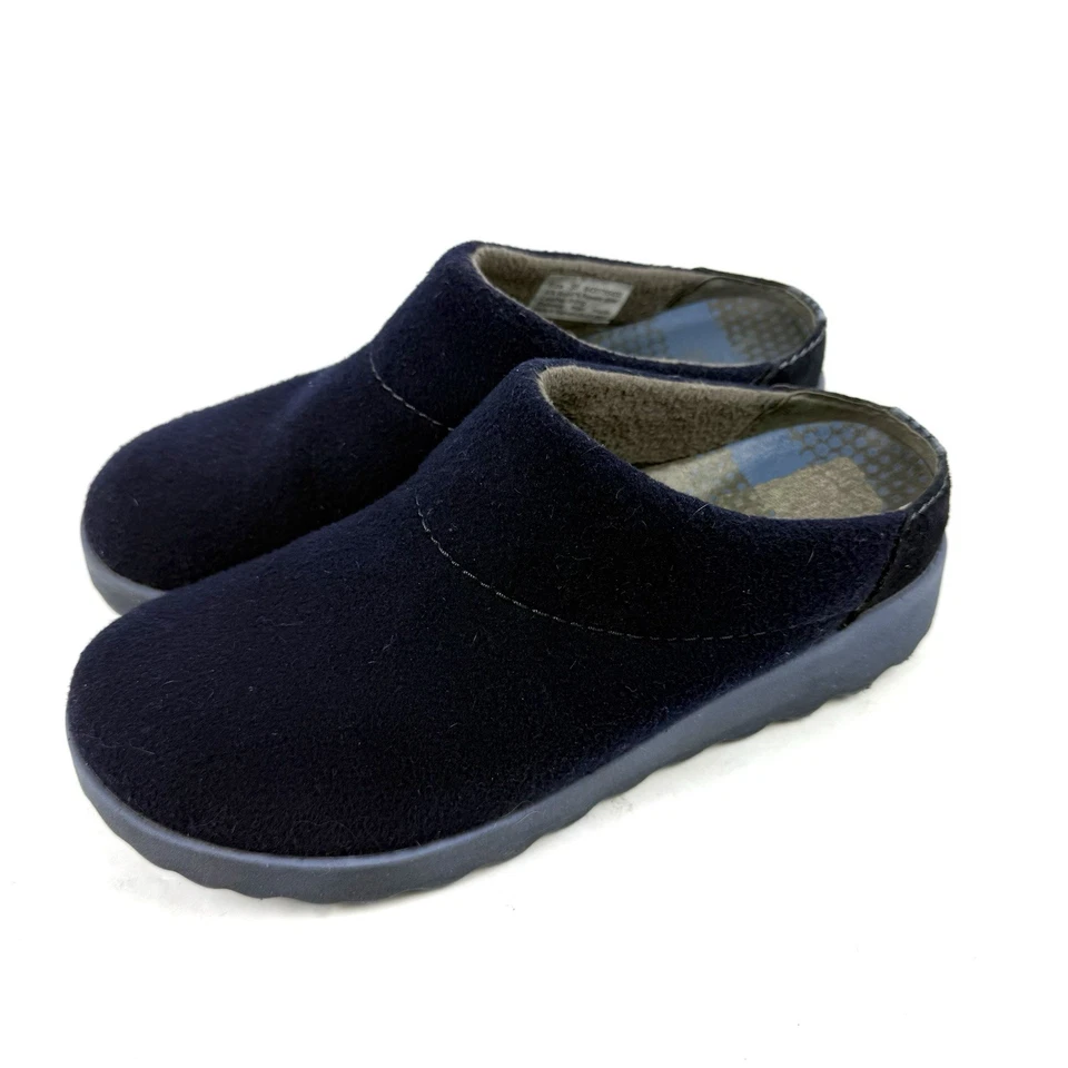 Tamancos femininos Dansko Lucie 38 azul escuro lã slip on mules sapatos confortáveis - Imagem 2 de 4