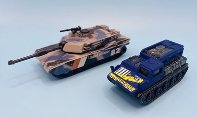 2x Matchbox Tanks, Abrams M1 A1 Main Battle Tank (2009) + RSQ 18 (2017)  - VGC
