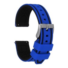 Silicone Watch Bands 20mm Soft Quick Release Watch Bands, Sky Blue Black