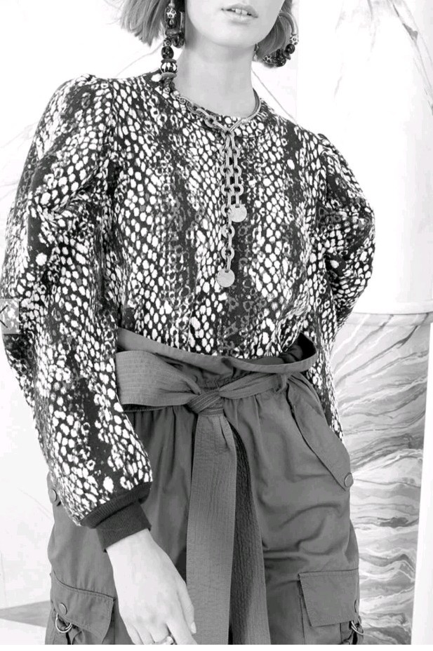 Gemma Python Jacquard Sweater Sz S SAMPLE - image 6