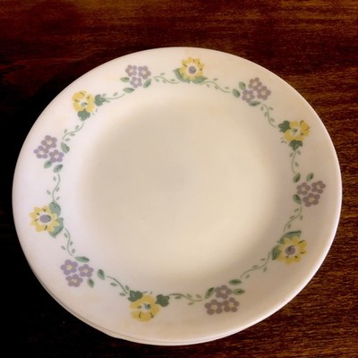 Corelle Forget Me Not Purple & Yellow Flower 6.75'' Bread/Dessert Plates set of 5