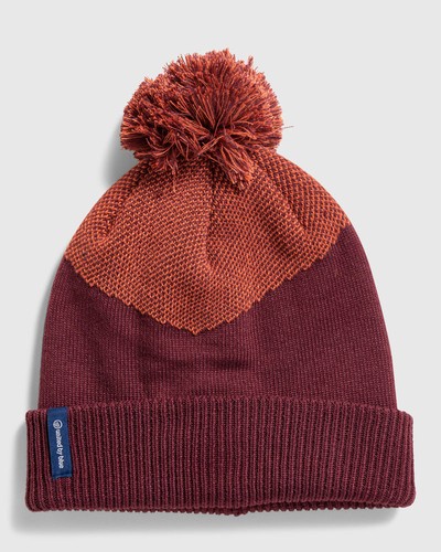 United By Blue Eggplant Recycled Chevron Pom Beanie Warm Winter Hat