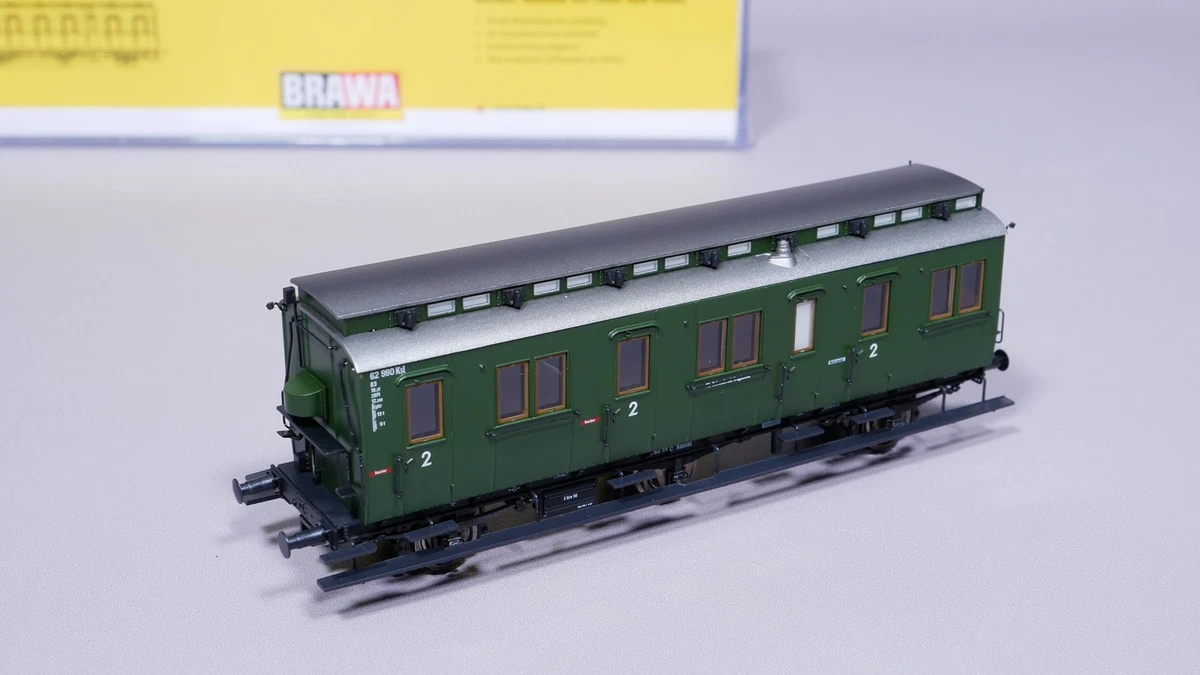 H0 DC Brawa 45455 Abteilwagen 2. Kl. Traglasten B3tr 62 980 Ksl DB OVP #YÜ_1129