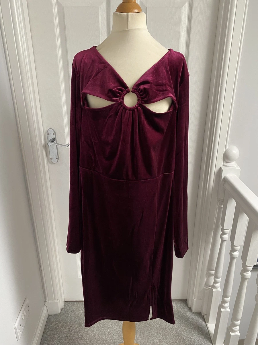 strapless open back dress Monsoon Women's Red Long Sleeve Velvet Dress – Preworn