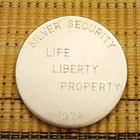 1974 Silver Security 1 oz .999 Fine Silver Round