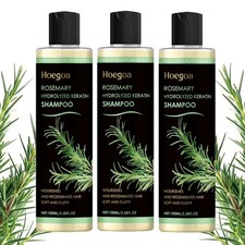 Paquete de 3 champú de queratina hidrolizada de romero para el crecimiento del cabello