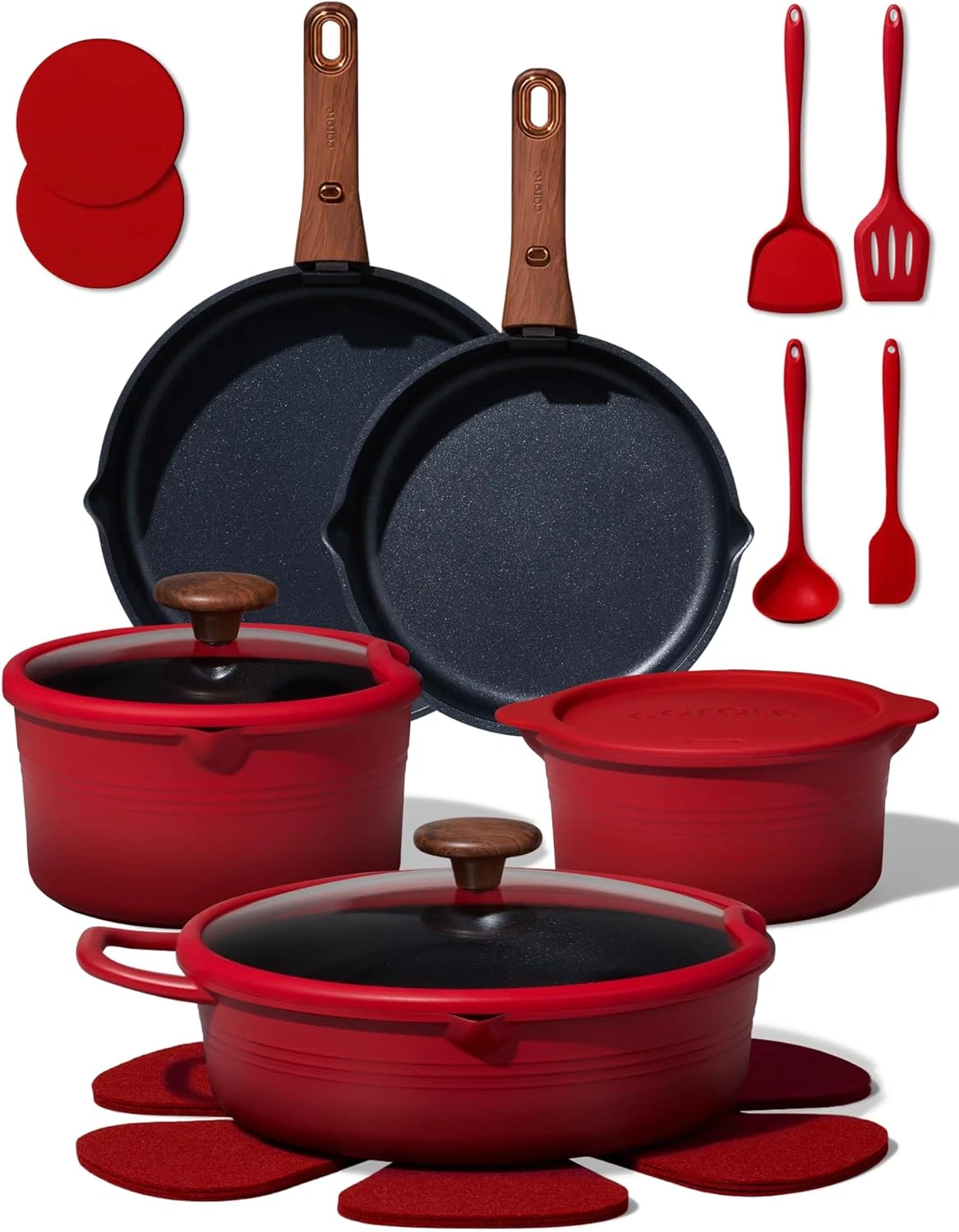 20Pcs Titanium Cookware Set, Pots and Pans Set Non Stick, Kitchen Cooking Set wi
