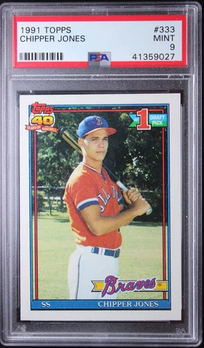 1991 Topps Chipper Jones ROOKIE Card #333 RC PSA 9 Mint