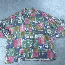 Vintage Arizona Jean Company Shirt Mens Large Multicolor Christmas Flannel