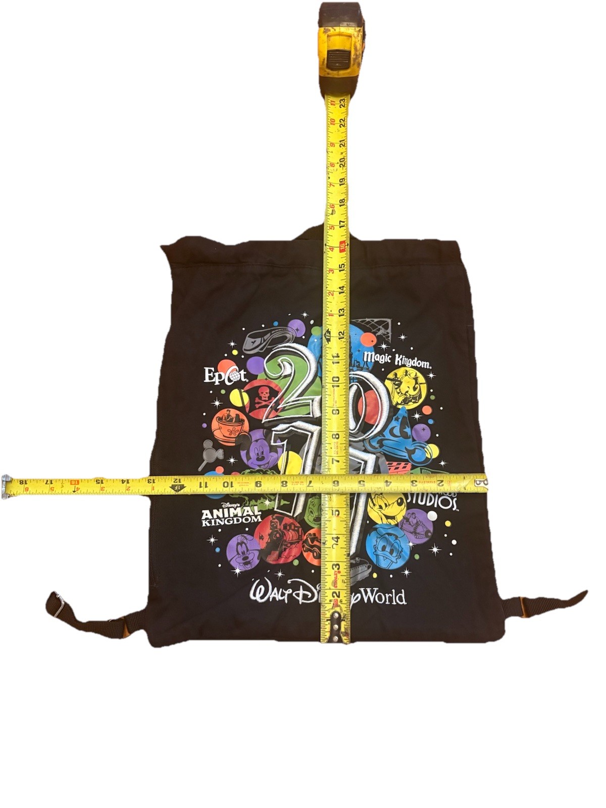 2011 Disney World Parks Backpack with Mickey Zipper Side Magic Kingdom Epcot