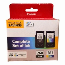 Genuine Canon Complete Set of Ink - 260 Black/261 Color Ink Cartridges