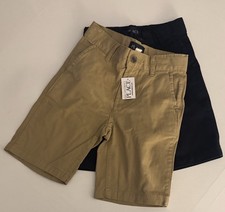 Boys Chino Shorts 6 Slim School Uniform Tan Navy