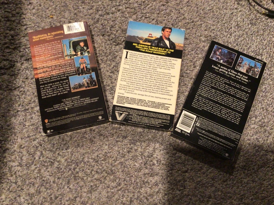 VHS Lot 3 Road Warrior Mad Max Beyond Thunderdome Mel Gibson Vintage Foto 2 de 4