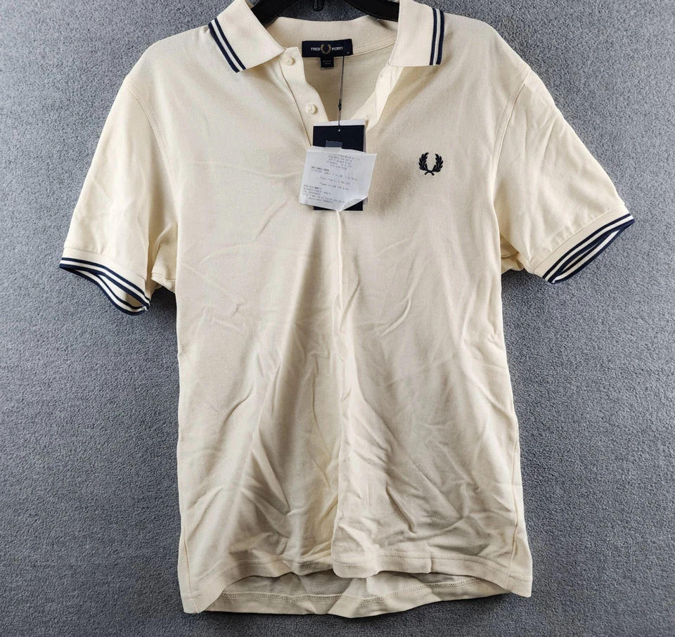 Polo Fred Perry Doble Punta Calce Ajustado Para Hombre M Crudo/Tenni Manga Corta Pullover Foto 2 de 4
