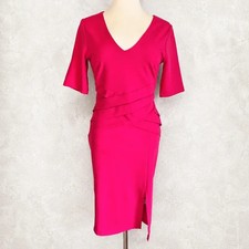 Kaleidoscope Cerise Pink Ruched Midi Occasion Dress UK 8 Bodycon BNWT