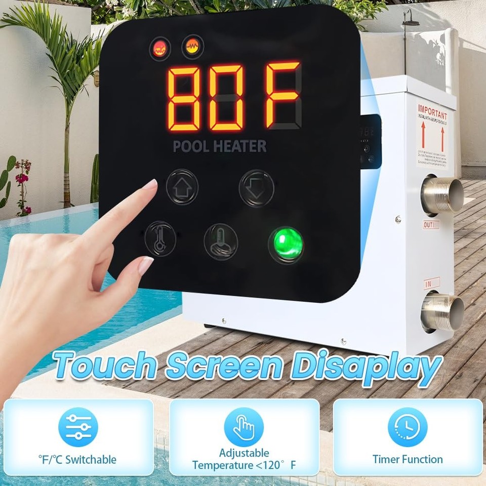 Electric pool heater for inground above ground pools hot tub heaters