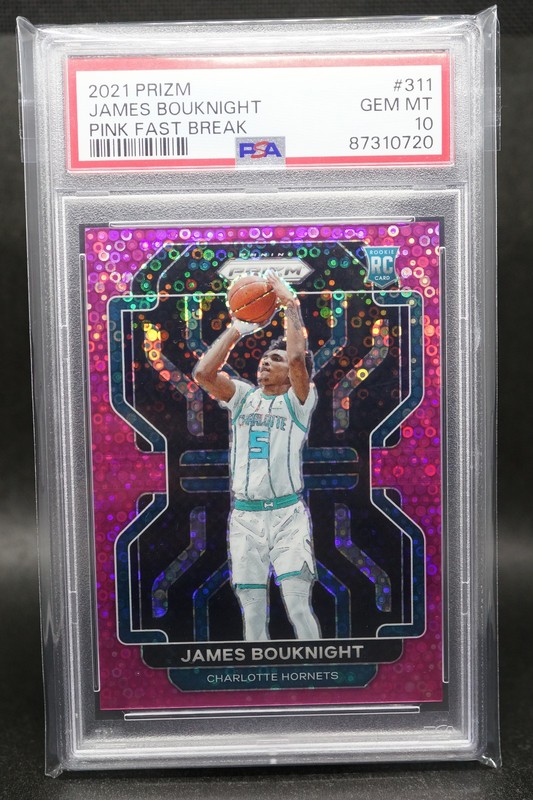 2021-22 NBA Prizm James Bouknight #311 Rookie Fast Break Pink /50 Hornets PSA 10