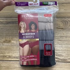 Fit For Me Fruit Of The Loom Microfiber Briefs Size 12 4x Set Of 6 26w/28w