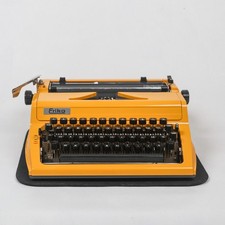 Erika 105 Travel Typewriter GDR Typewriter Yellow Vintage 1970 with Case thumbnail