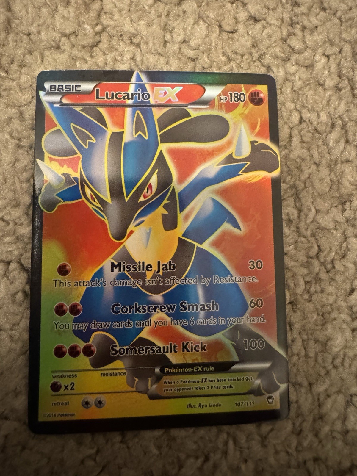 Lucario EX (107 Full Art) 107/111 Xy-Furious Fists Holo