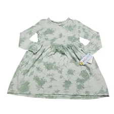 Cat and Jack Girls Long Sleeve French Terry Tie Dye Dress Medium Size 8 Green