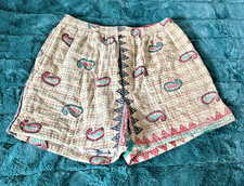 Re/Done Size Small Mixed Patchwork Up Cycled Paisley Beach Shorts USA Made*RARE*