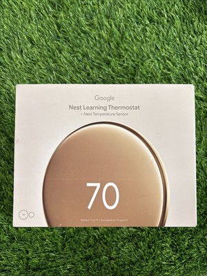 NEW - Google Nest Learning Thermostat 4th Gen Polished Gold Temperature Sensor