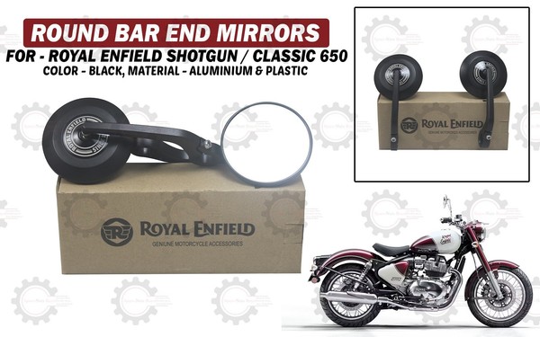 "Schwarze \"Aluminium Lenkerendenspiegel FüR Royal Enfield Shotgun 650 & Classi..."-image