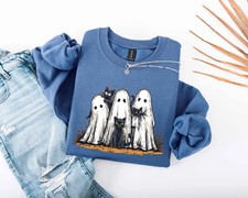 Halloween Ghost Sweatshirt Spooky Season Cute Fall Season Gift Unisex