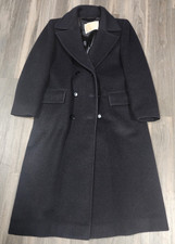 VTG 70 s Pendleton Long Coat Virgin Wool Overcoat Womens Made In USA Sz 8 Black
