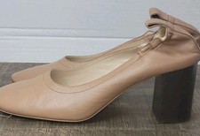 Everlane The Italian Leather Day Heel in Taupe 8.5 Women's Elastic Back Comfort
