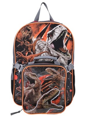 Universal Jurassic World 17'' Laptop Backpack 2-Pc Set with Lunch Bag, Dinosaur