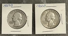 1957 D,  1962 D WASHINGTON QUARTERS, CIRCULATED, UNGRADED