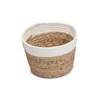 Aufbewahrungskorb - Natur-Weiß - Wasserhyazinthe - Ø 23 Cm