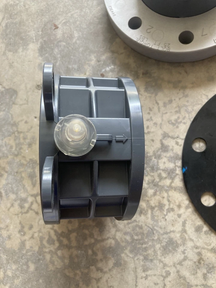 "Válvula de retención de obleas Praher de 4"" PVC EPDM con bridas y juntas" Foto 3 de 3