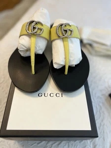 Sandales string cuir GUCCI double G (portées quelques fois)