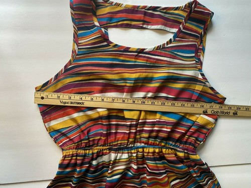 Red Camel Sleeveless Dress Stripes Colorful Women’s Size Large EUC - Picture 5 of 9