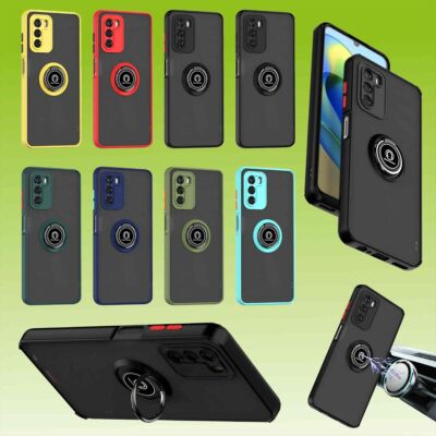 Handyhülle Ringhalter für Smartphone Modelle Q Shadow Hybrid Schutz Cover Case