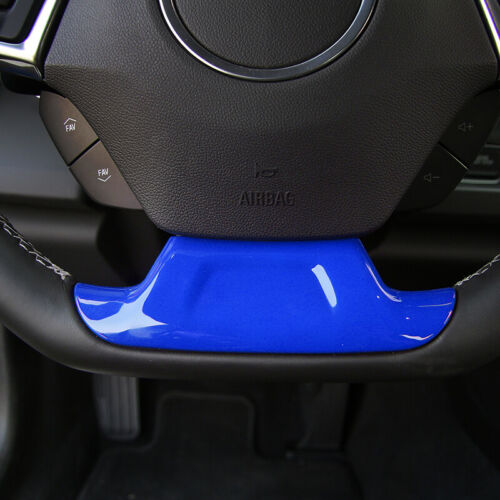1x Interior Steering Wheel Cover Trim Decoration For Chevrolet Camaro 2017+ Blue - Imagen 2 de 8