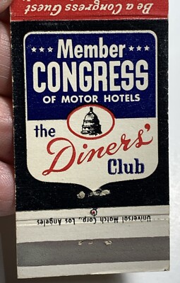 Lomita California Matchbook Congress Motor Hotel Diners Club PCH Pacific Coast H