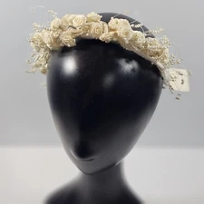 Vintage HeadBand/Crown with Miniature Roses  & Pearls - Wedding
