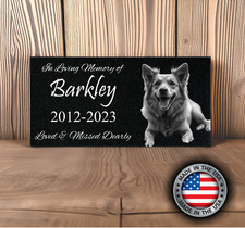 Granite Memorial Marker 6x12 Engraved Garden Stone for Pets, Humans Grave stone