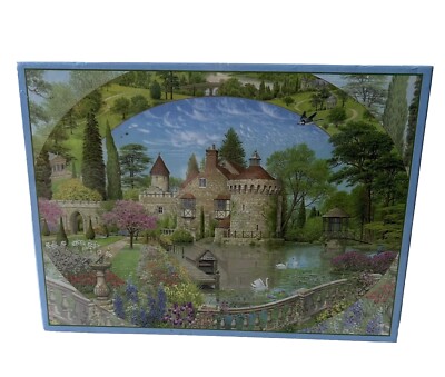 Puzzle 1000 Der alte Schlossgarten Michael Pollard Gemälde versiegelt