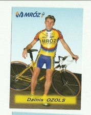 CYCLING cycling card DAINIS OZOLS team MROZ 1988 10 / 7 cm