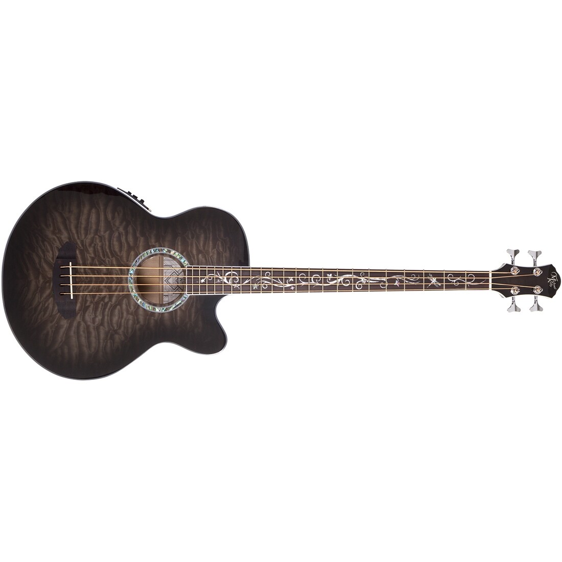Michael Kelly MKD4SSBSFR Dragonfly 4 Acoustic Electric Bass, Smoke 
