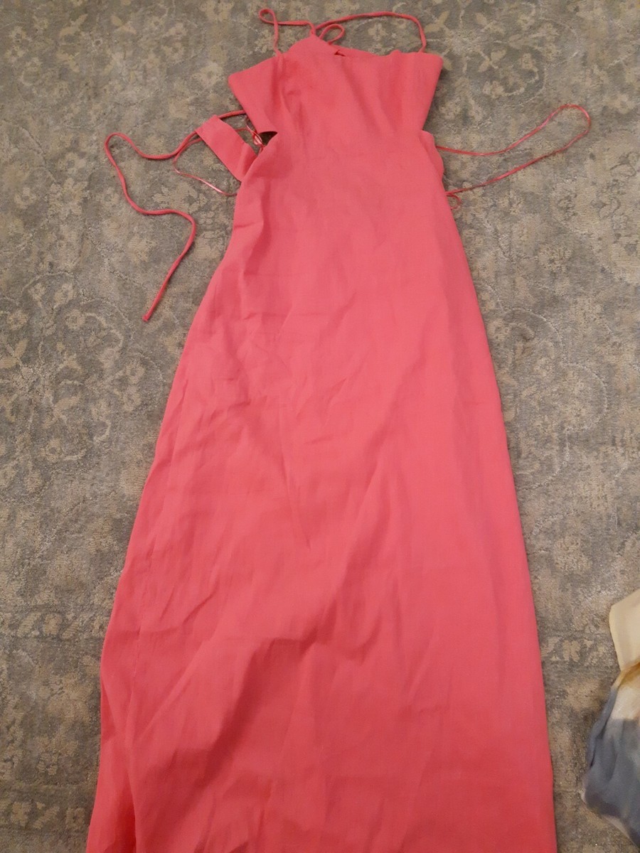 fitted lace wedding dress Party Girl Pink Satin Maxi Dress - US 4 main image 1
